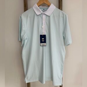 Boston Scott Golf Performance Polo Gen 1 Modern Fit White Green Men’s Size S NWT